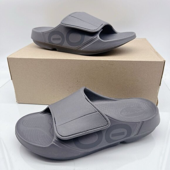OOfos OOahh Sport Flex Sandal Slate Gray Yeezy Slide EU 41 Womens US 10 - Picture 1 of 11
